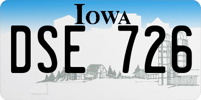 IA license plate DSE726