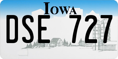 IA license plate DSE727