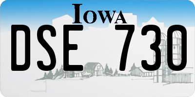 IA license plate DSE730