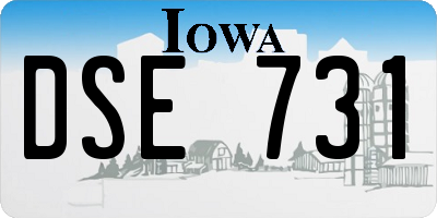 IA license plate DSE731