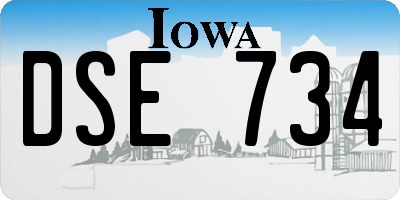 IA license plate DSE734