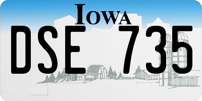 IA license plate DSE735