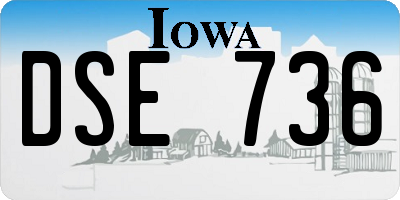 IA license plate DSE736