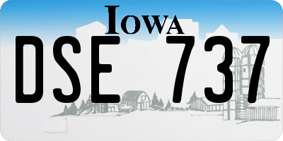 IA license plate DSE737