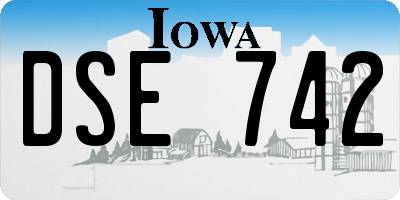 IA license plate DSE742