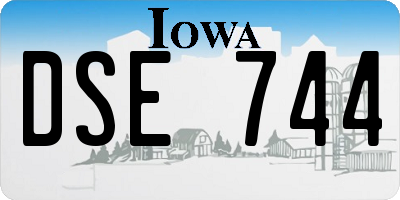 IA license plate DSE744