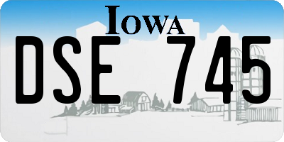 IA license plate DSE745