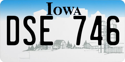 IA license plate DSE746