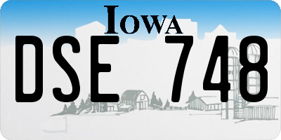 IA license plate DSE748