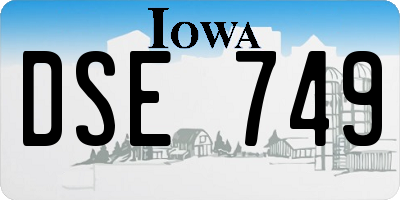 IA license plate DSE749