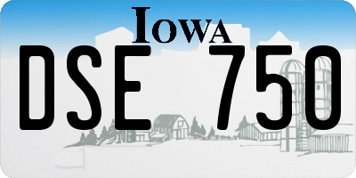 IA license plate DSE750