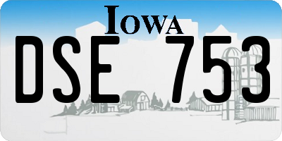 IA license plate DSE753