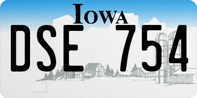 IA license plate DSE754