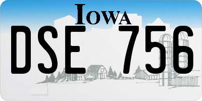 IA license plate DSE756