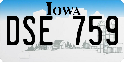 IA license plate DSE759