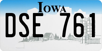 IA license plate DSE761