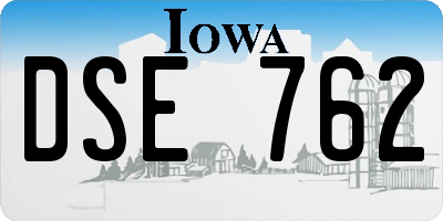 IA license plate DSE762
