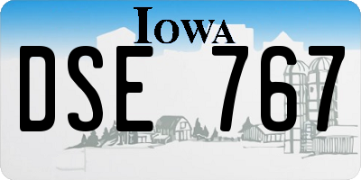 IA license plate DSE767