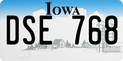 IA license plate DSE768