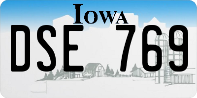 IA license plate DSE769