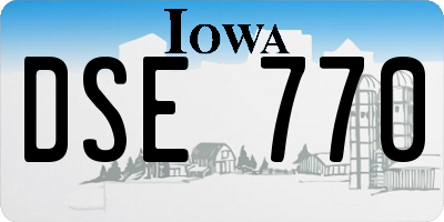 IA license plate DSE770