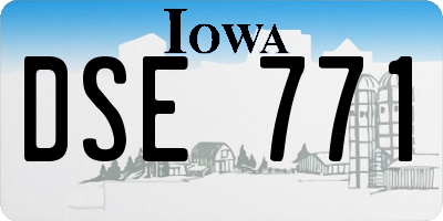 IA license plate DSE771