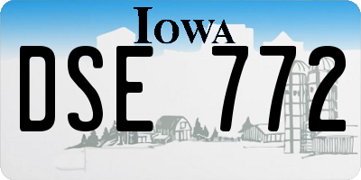 IA license plate DSE772