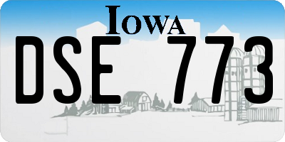 IA license plate DSE773