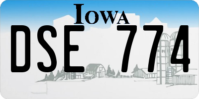 IA license plate DSE774