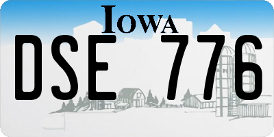 IA license plate DSE776