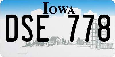 IA license plate DSE778