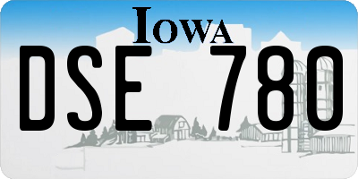 IA license plate DSE780