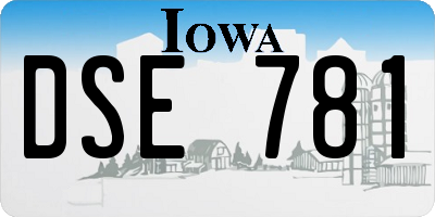 IA license plate DSE781