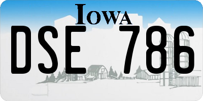 IA license plate DSE786