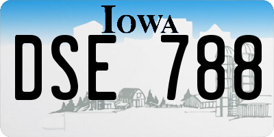IA license plate DSE788