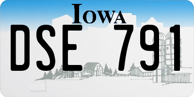 IA license plate DSE791