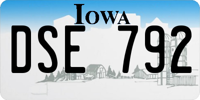 IA license plate DSE792