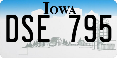 IA license plate DSE795