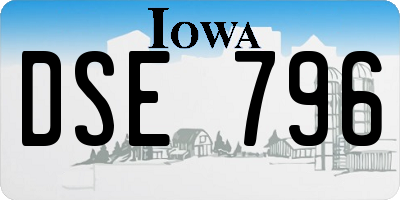 IA license plate DSE796