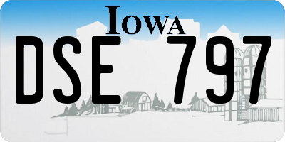 IA license plate DSE797