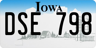 IA license plate DSE798