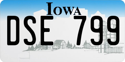 IA license plate DSE799
