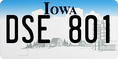 IA license plate DSE801