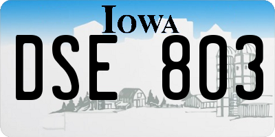 IA license plate DSE803