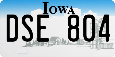 IA license plate DSE804