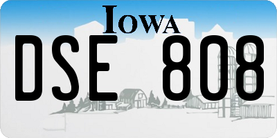 IA license plate DSE808
