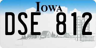 IA license plate DSE812