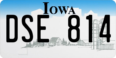 IA license plate DSE814