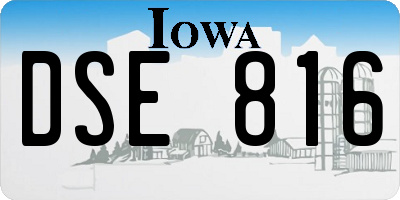 IA license plate DSE816