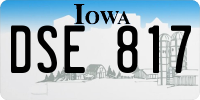 IA license plate DSE817